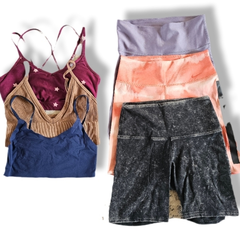 Activewear Workout 6 Piece Bundle Set Lot Sz XS-S Mixed Brands Athleisure